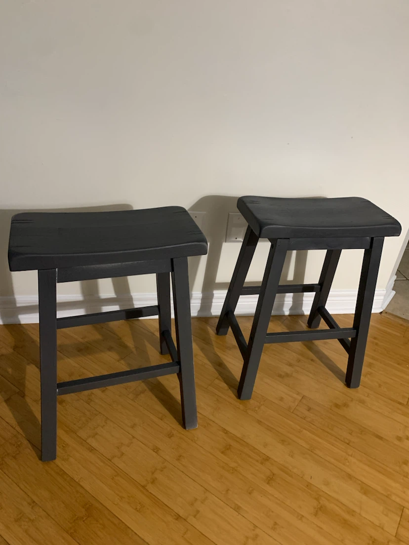 Set of 2 Dark Grey Bar Stools
