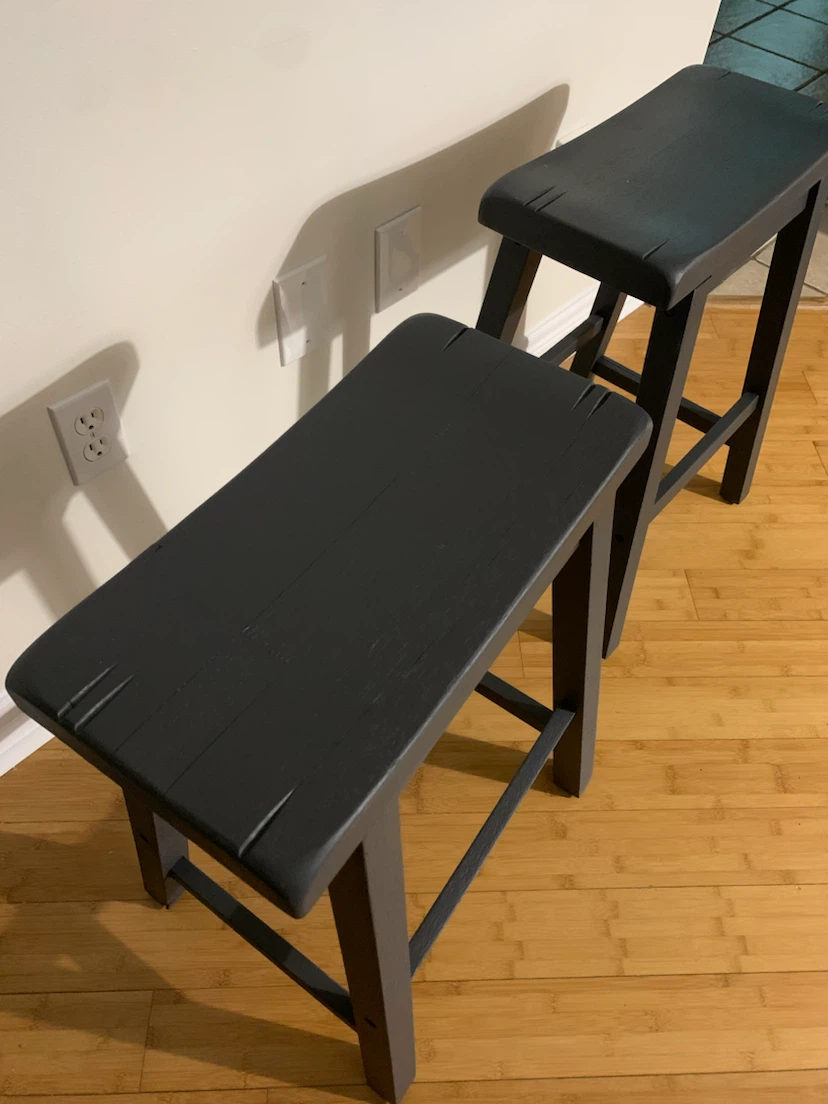 Set of 2 Dark Grey Bar Stools - photo 2