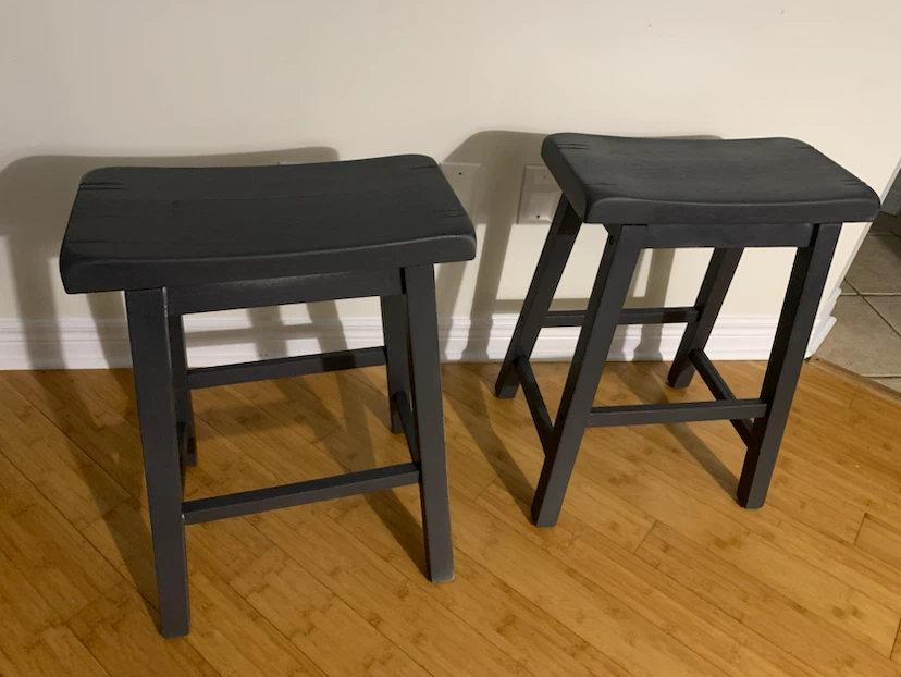 Set of 2 Dark Grey Bar Stools - photo 3