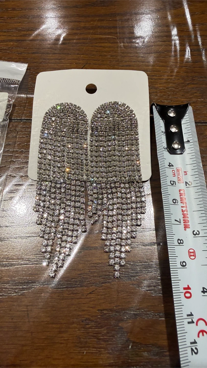 Rhinestone Tassel Drop Earrings