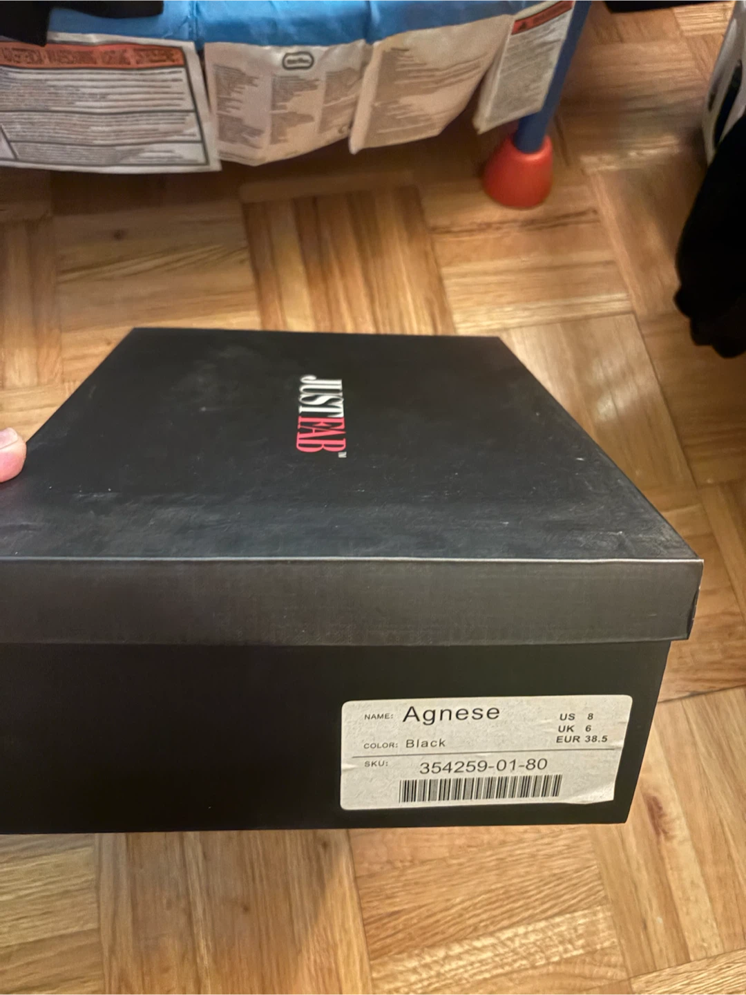 JustFab Agnese Black Wedge Sandals Size 8 - photo 2