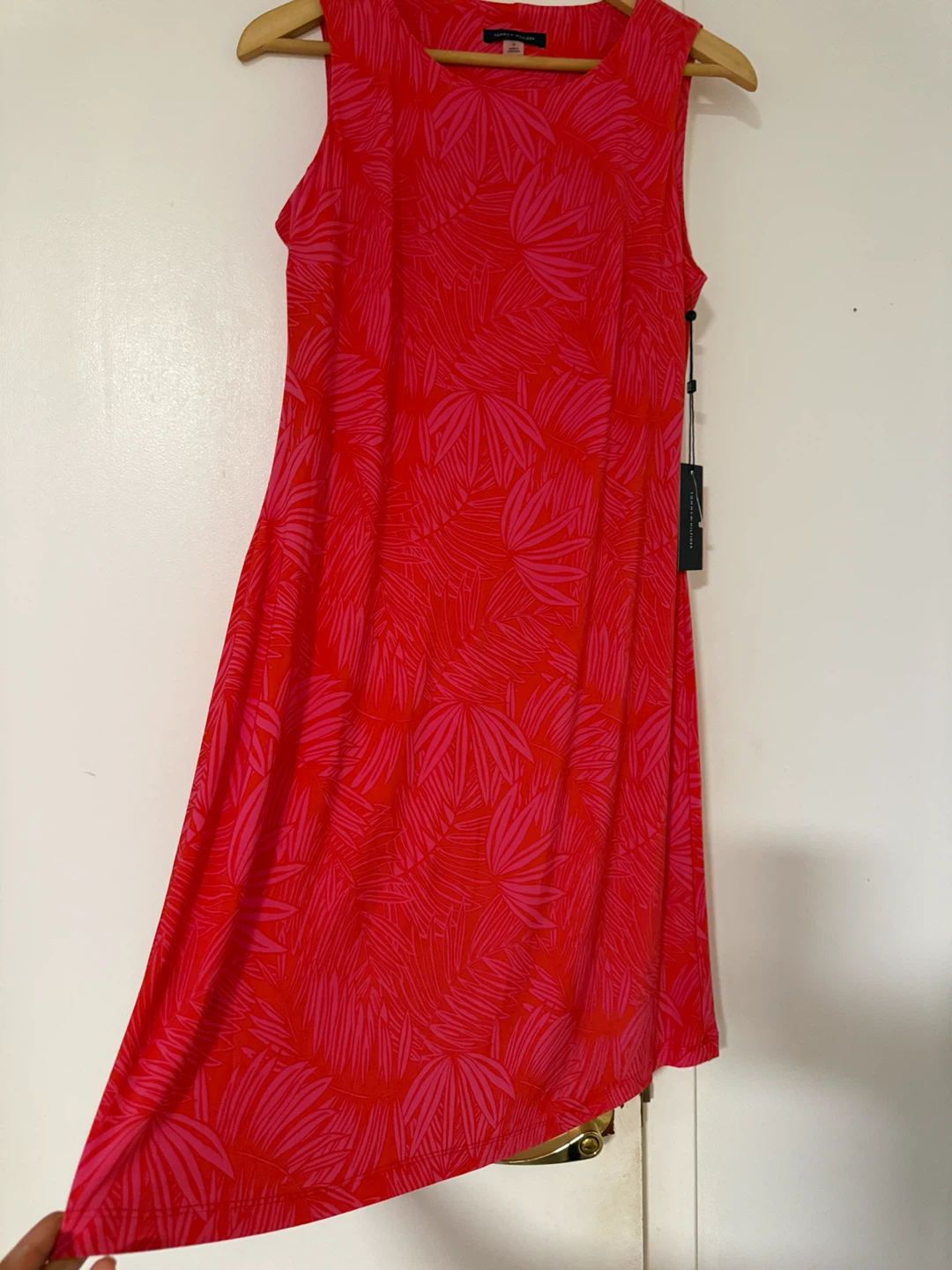 Tommy Hilfiger Red Tropical Print Sleeveless Dress Size 8