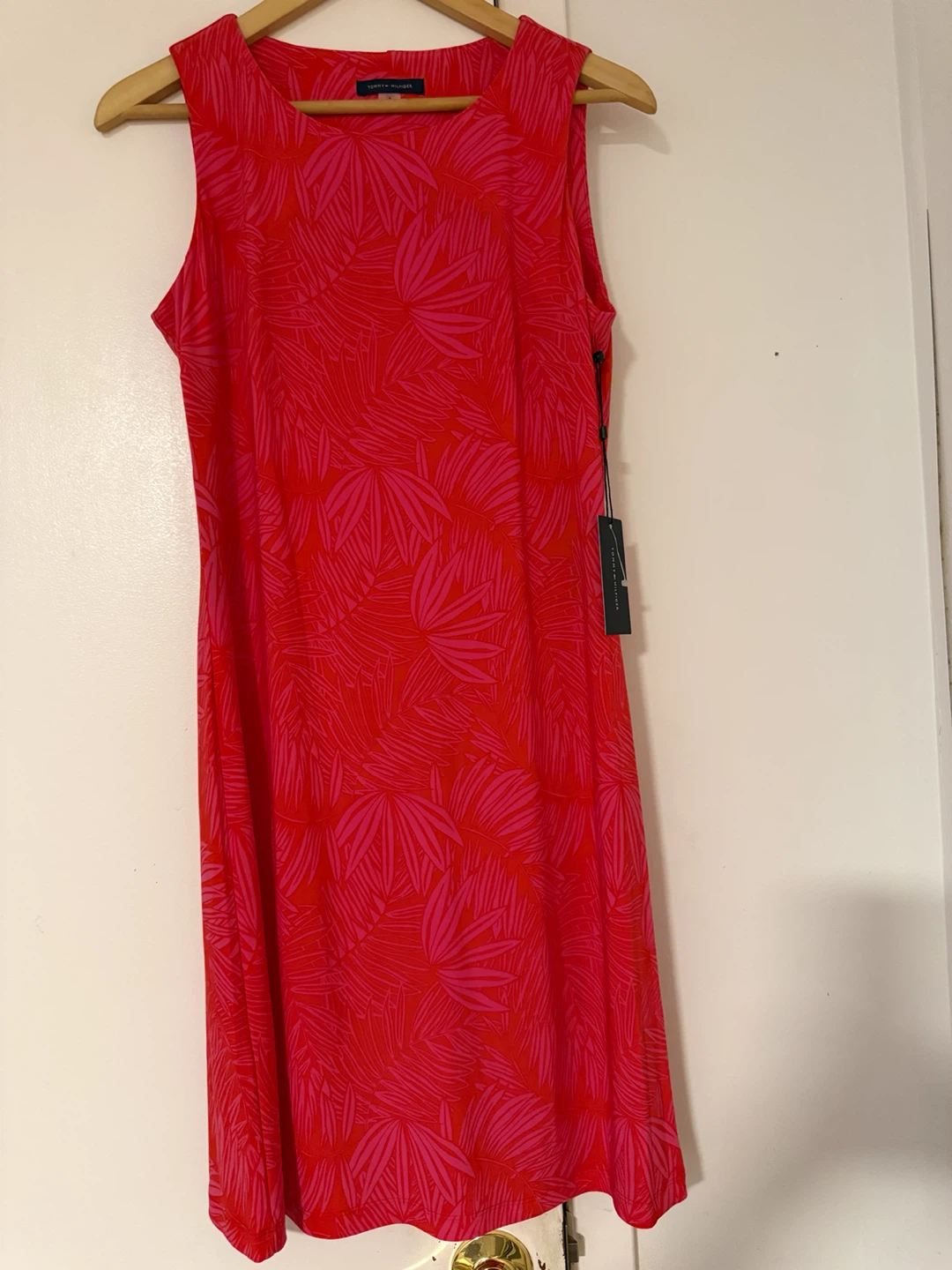 Tommy Hilfiger Red Tropical Print Sleeveless Dress Size 8 - photo 2