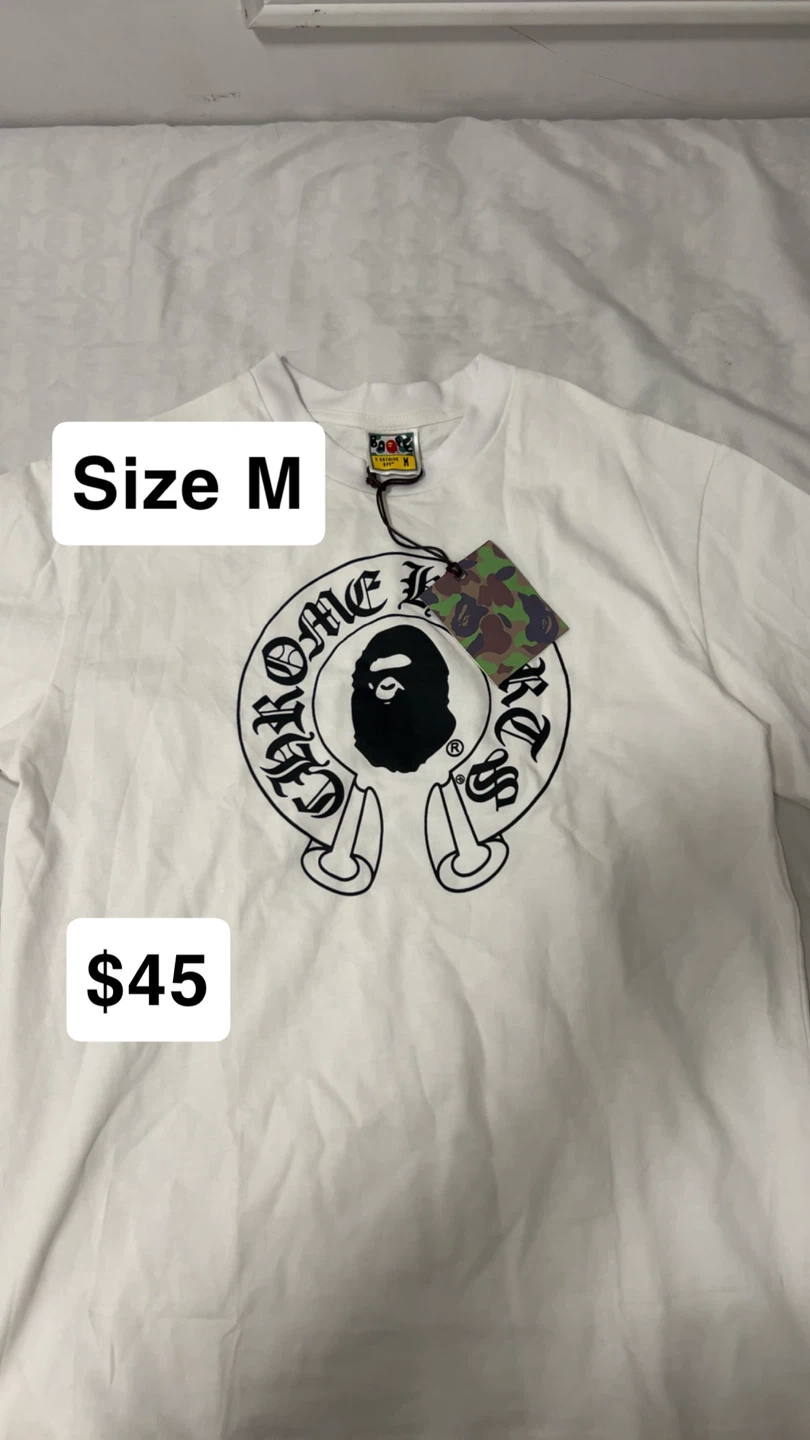 BAPE x Chrome white tee