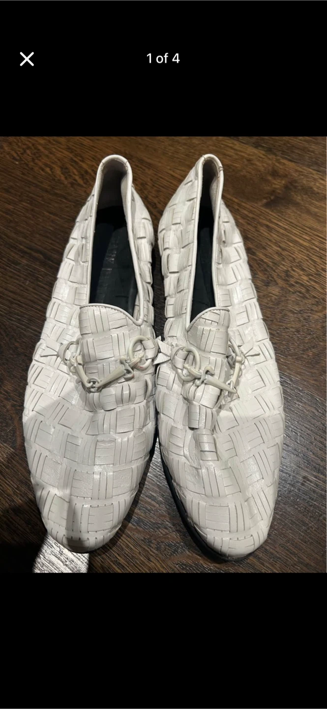 Cesare Paciotti White Woven Loafers
