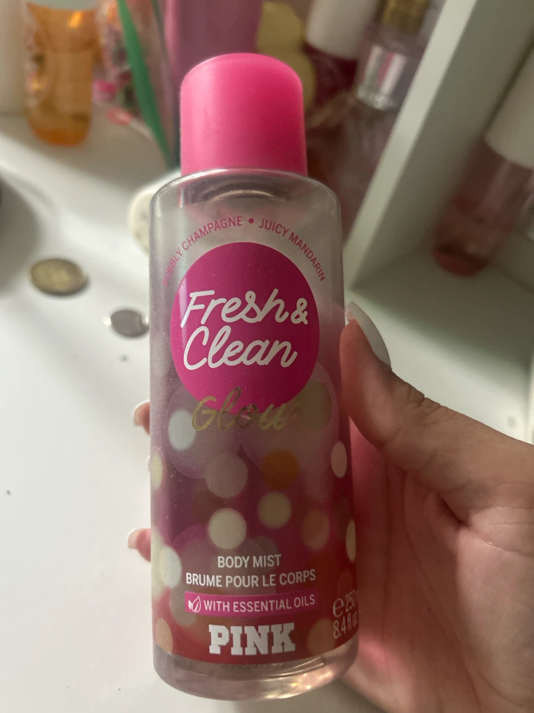 PINK Fresh & Clean Glow Body Mist - 8.4 fl oz