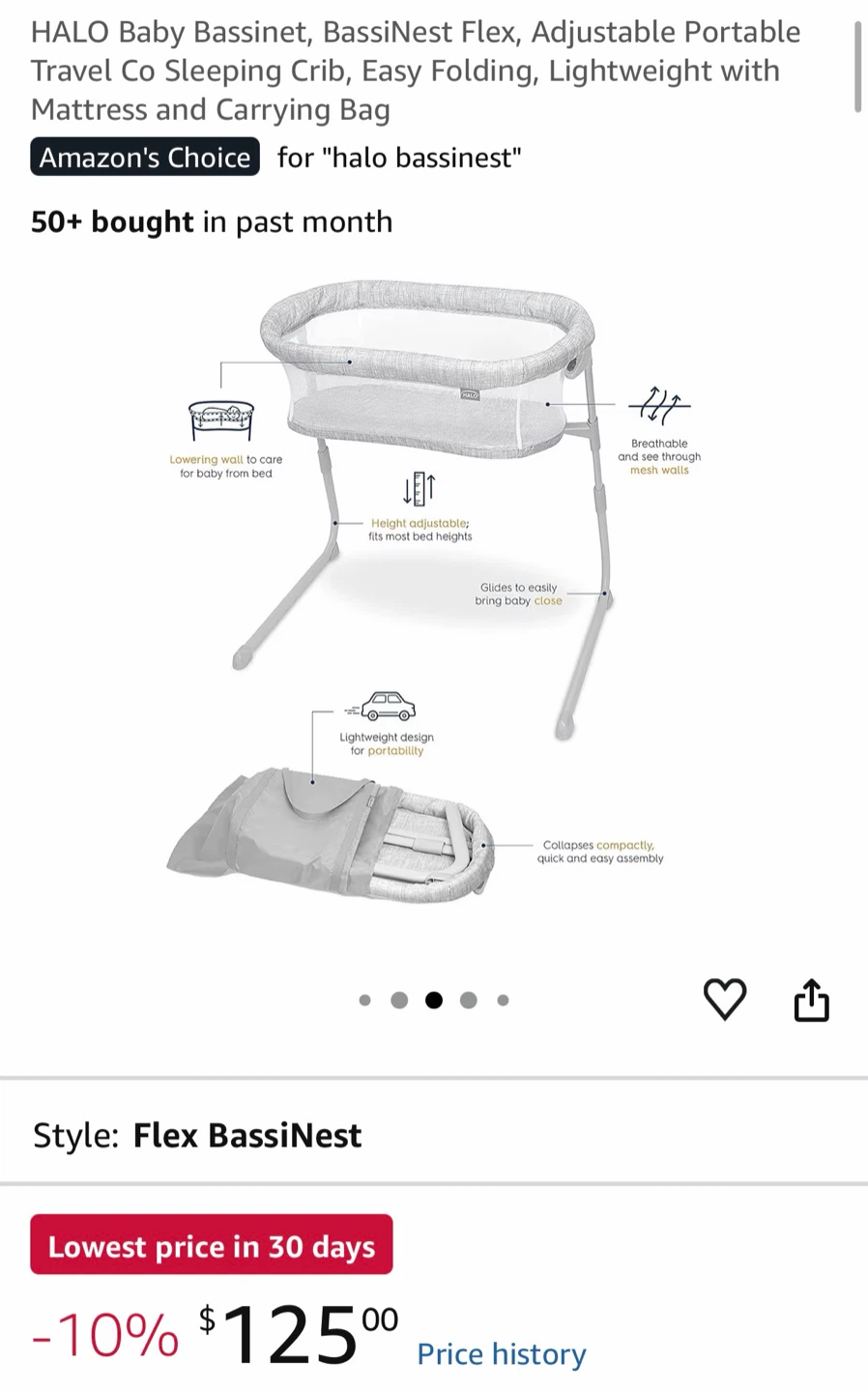 HALO BassiNest Flex Portable Travel Crib - photo 2