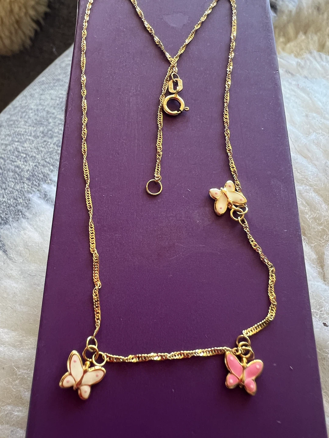 14 k Gold Butterfly Necklace