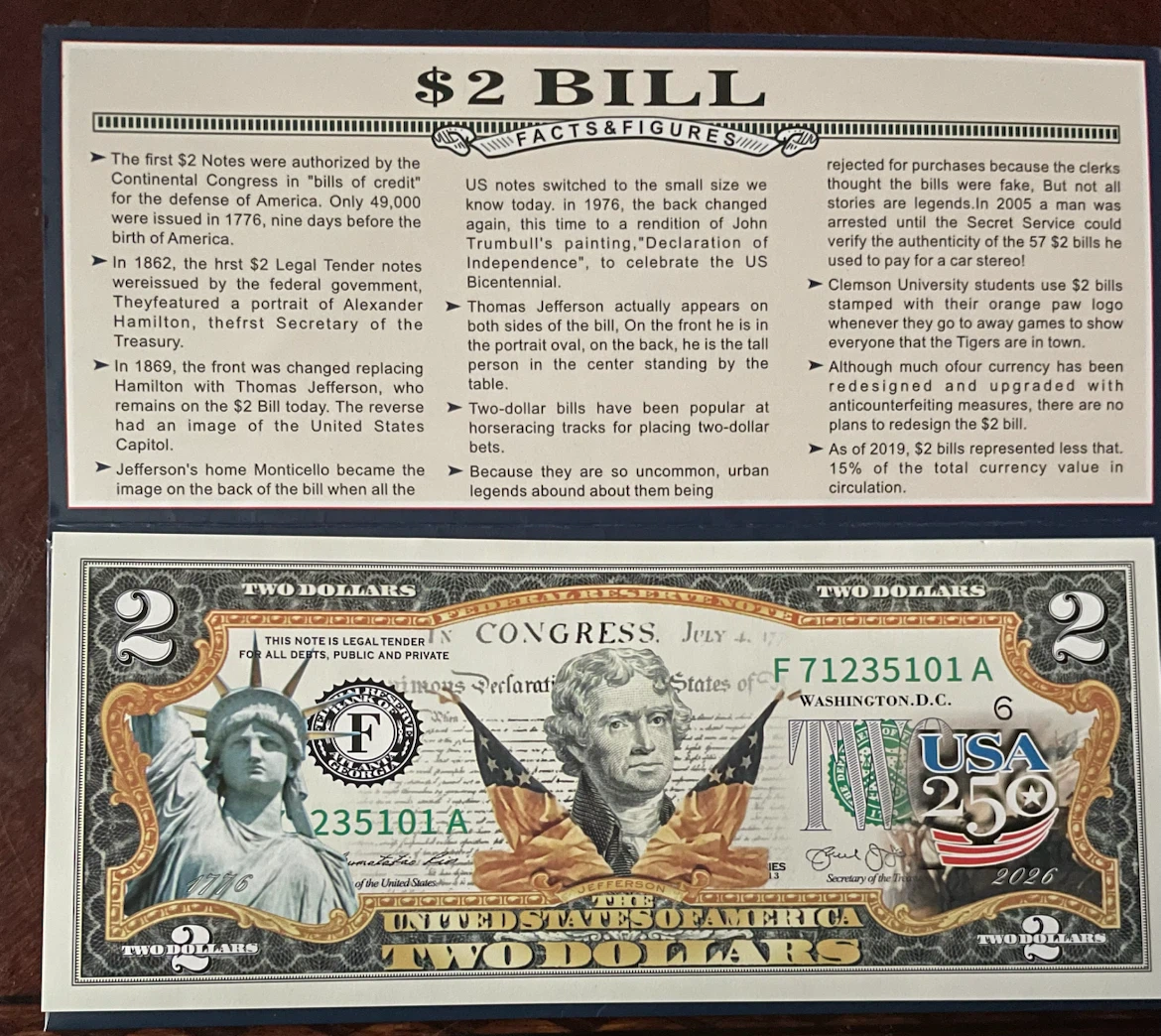 250th year Collectable Commemorative $2