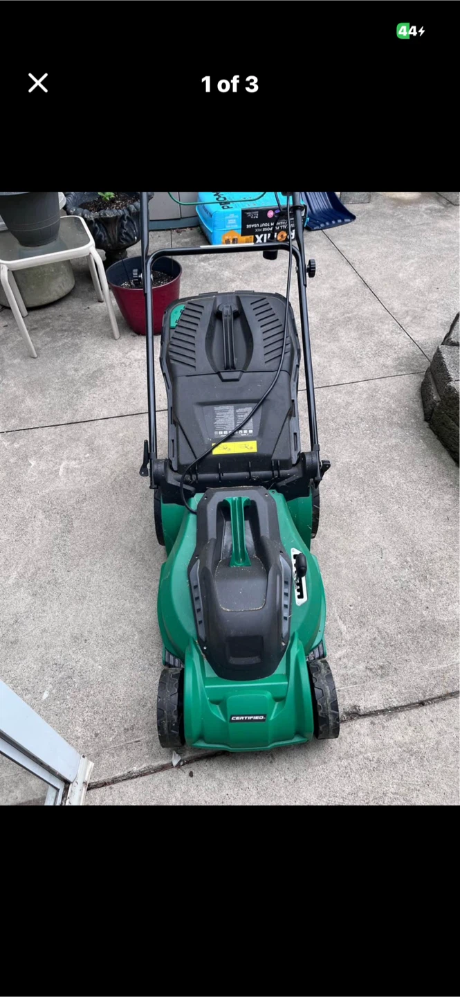 Green Cordless Lawnmower