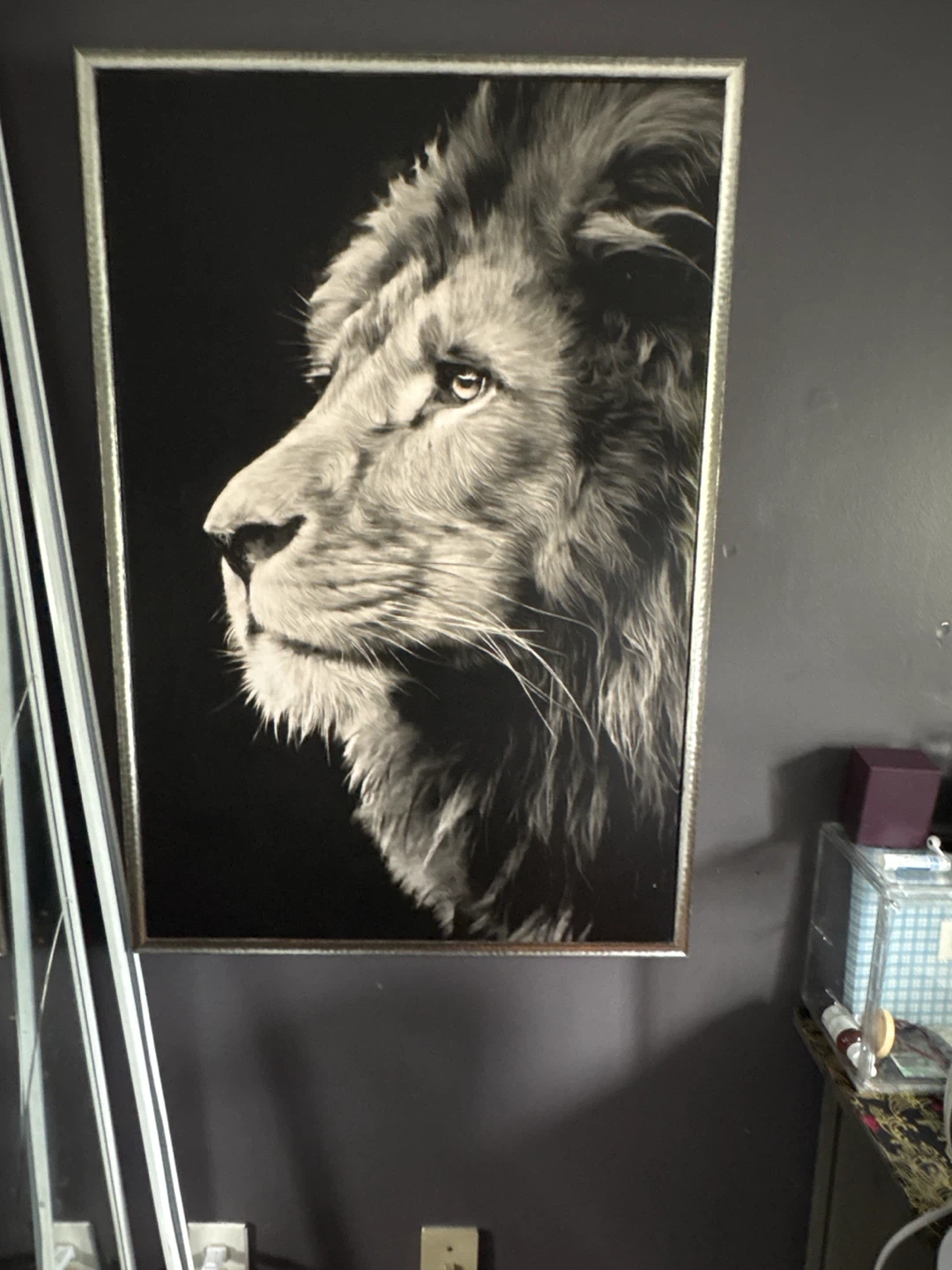 Framed Lion Wall Art Print