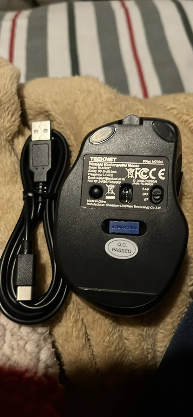 TeckNet Rechargeable Wireless Mouse with USB Cable