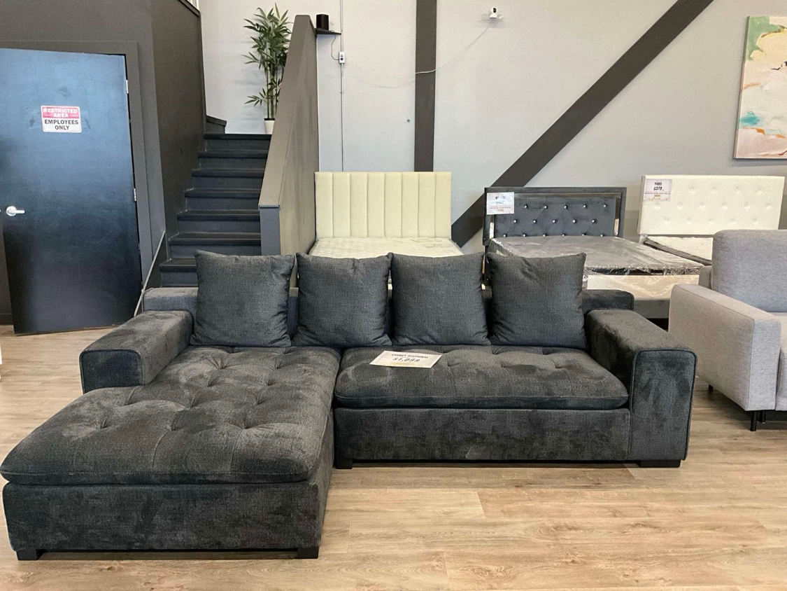 Grey Sectional Sofa with Chaise L shaped