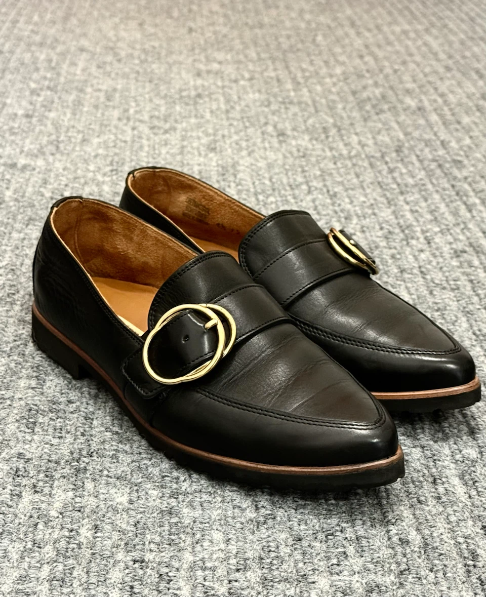 Paul Green Women’s Black Leather Buckle Loafers – Size 7US - photo 3
