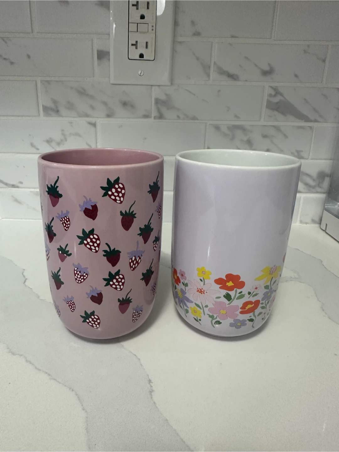 DAVIDsTEA Mugs - Pink Strawberry & Lavender Floral