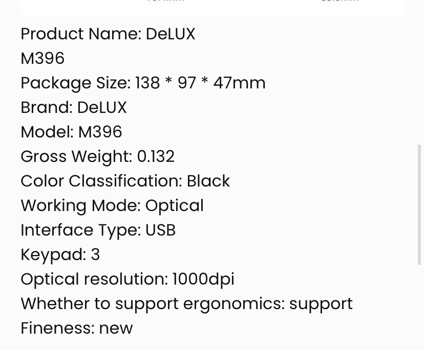 Delux Wired Optical Mouse M396 - photo 3