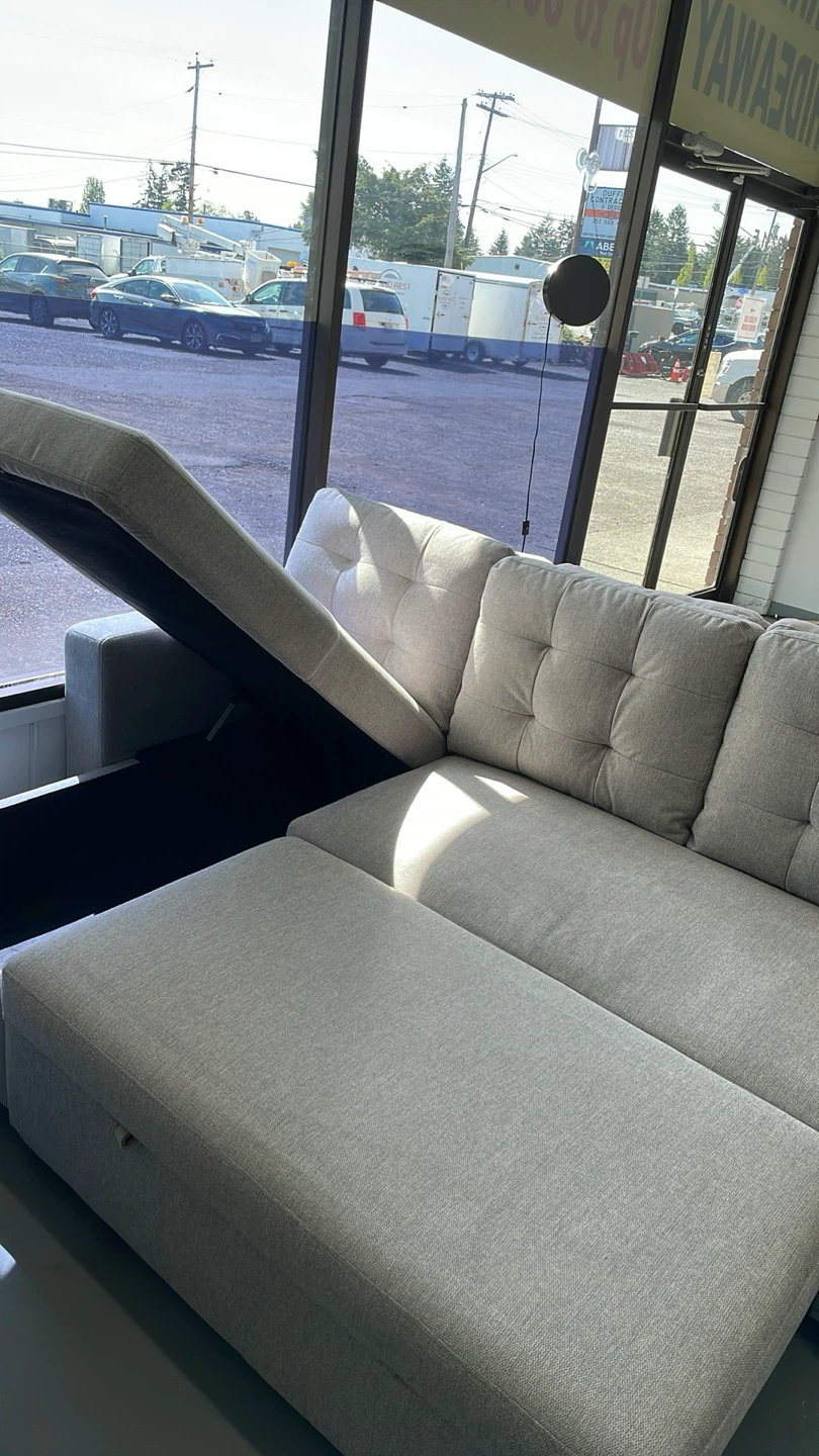 Grey Sectional Sofa with Storage