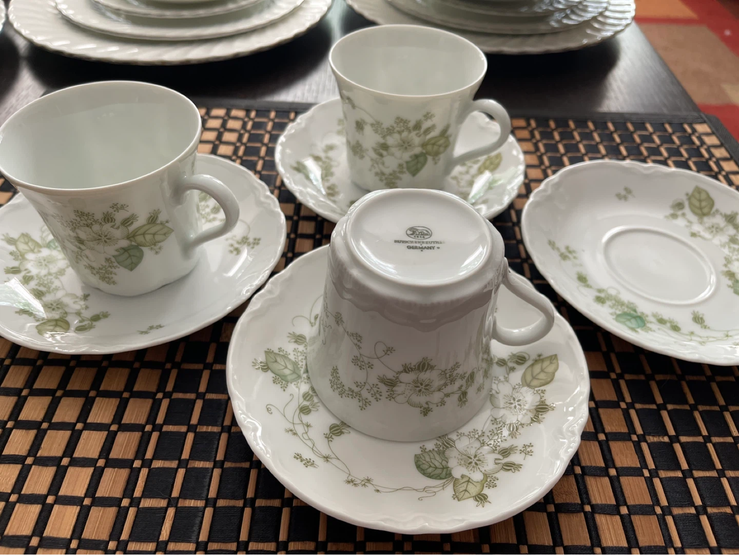 Villeroy & Boch "Basket" Teacups and Saucers