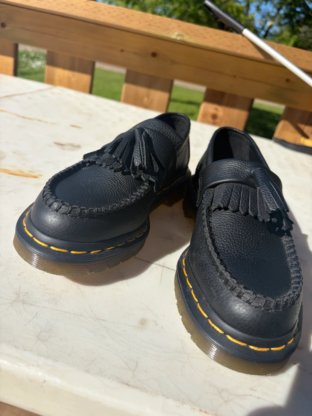 Dr. Martens Black Leather Tassel Loafers