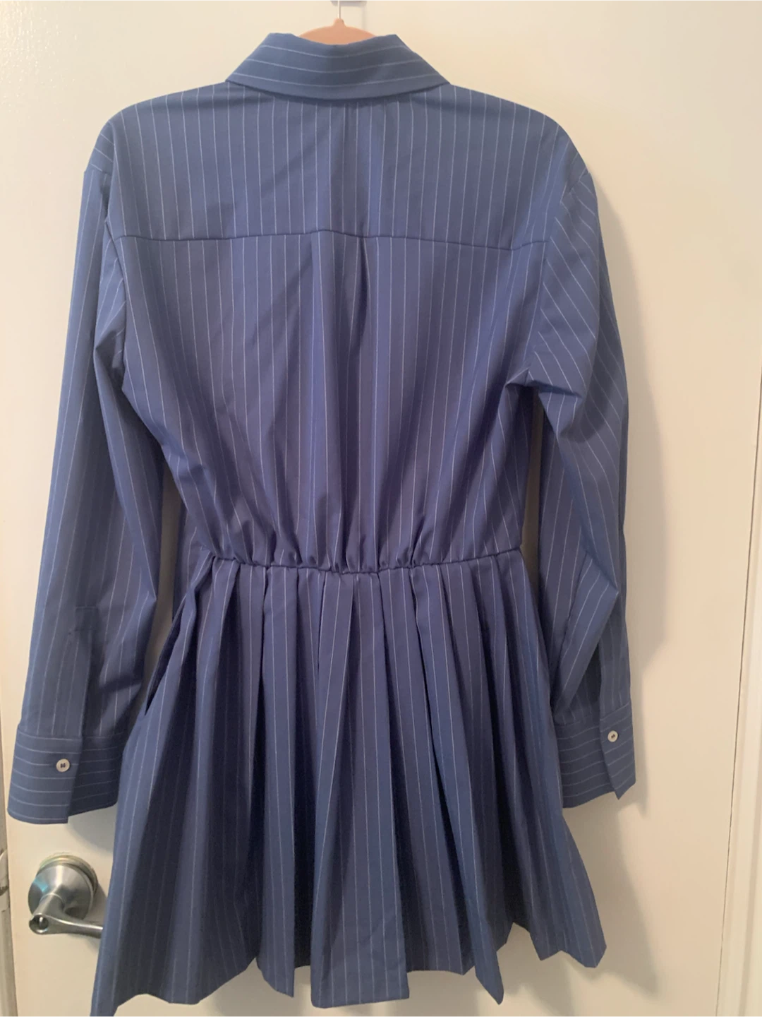 BNWT - ZARA Blue Striped Shirt Dress with Pockets (Size Small) - photo 5