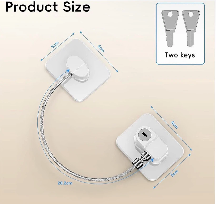 Multifunctional Refrigerator & Cabinet Door Locks with Keys