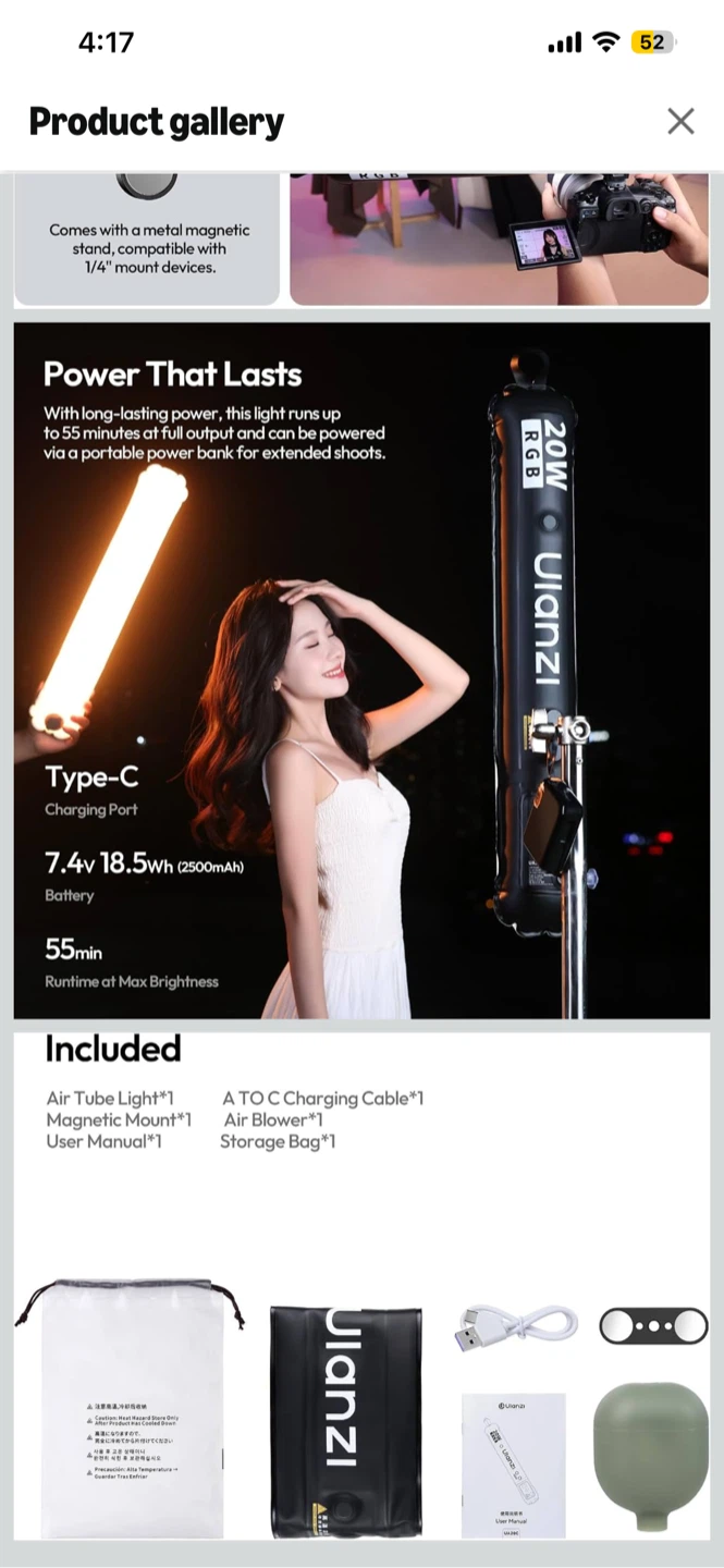 Ulanzi UA20C RGB Tube Light - photo 3