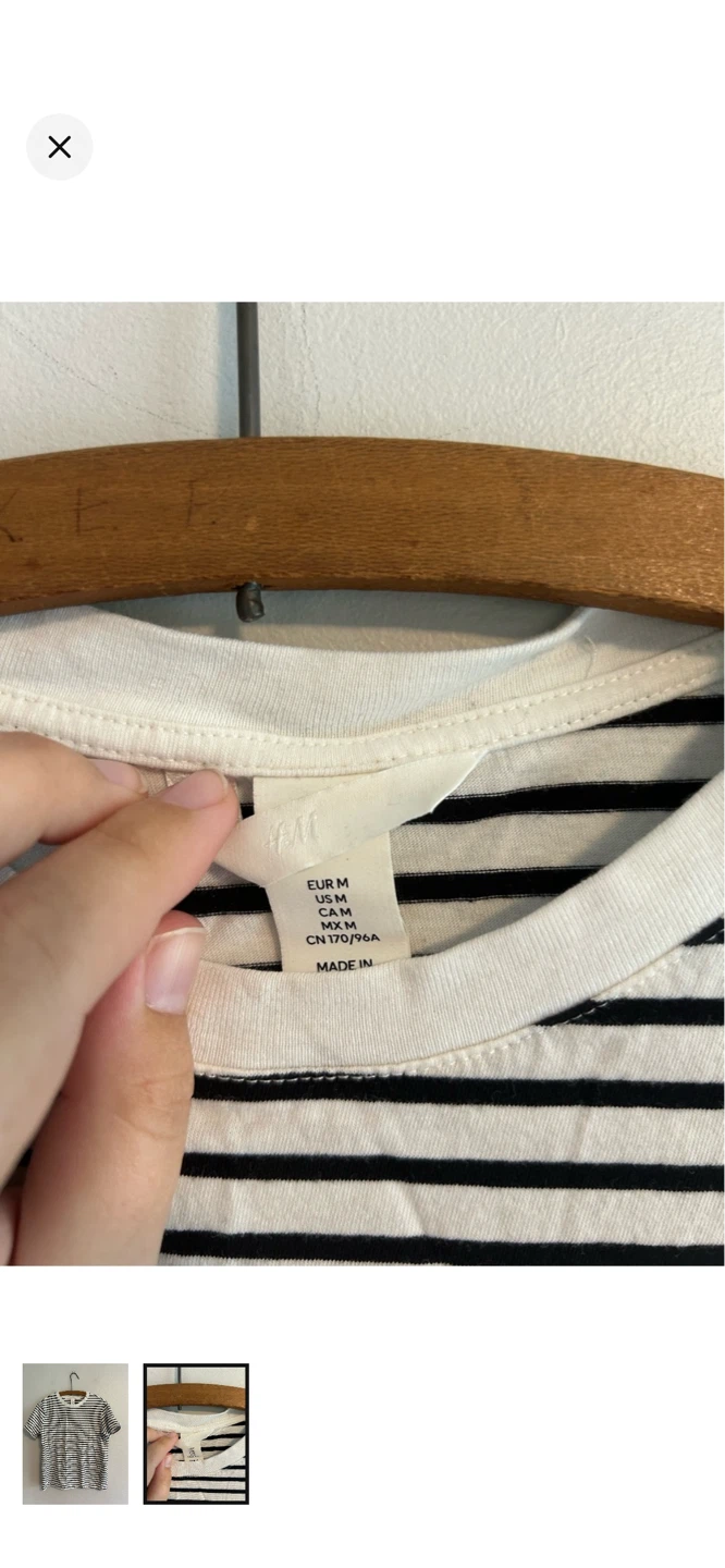 H&M Striped T-Shirt - Size Medium - photo 2