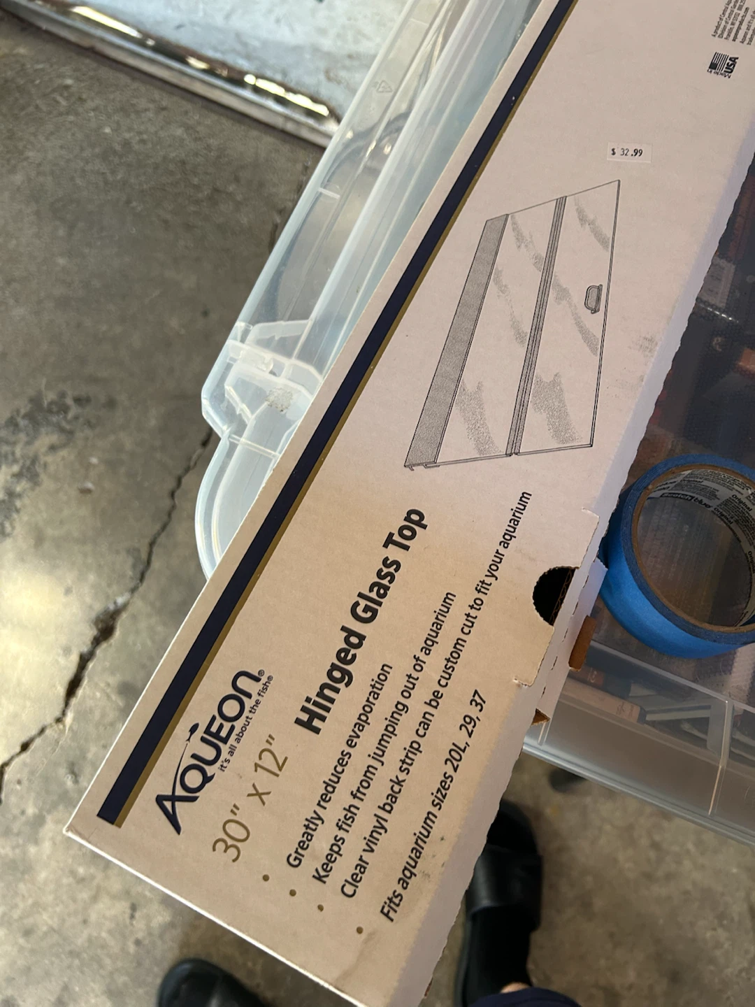 Aqueon 30" x 12" Hinged Glass Aquarium Top - photo 3