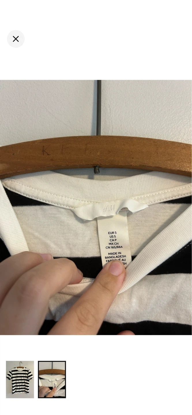 H&M Striped T-Shirt Size S - photo 2