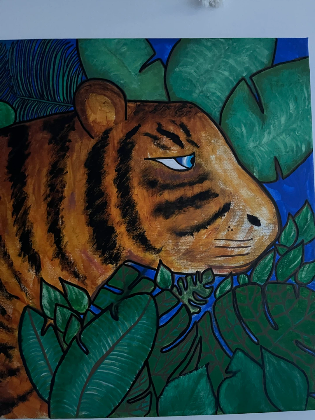 Original Tiger Painting on Framed Canvas - photo 2