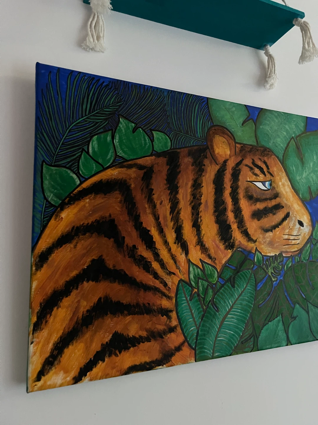 Original Tiger Painting on Framed Canvas - photo 4