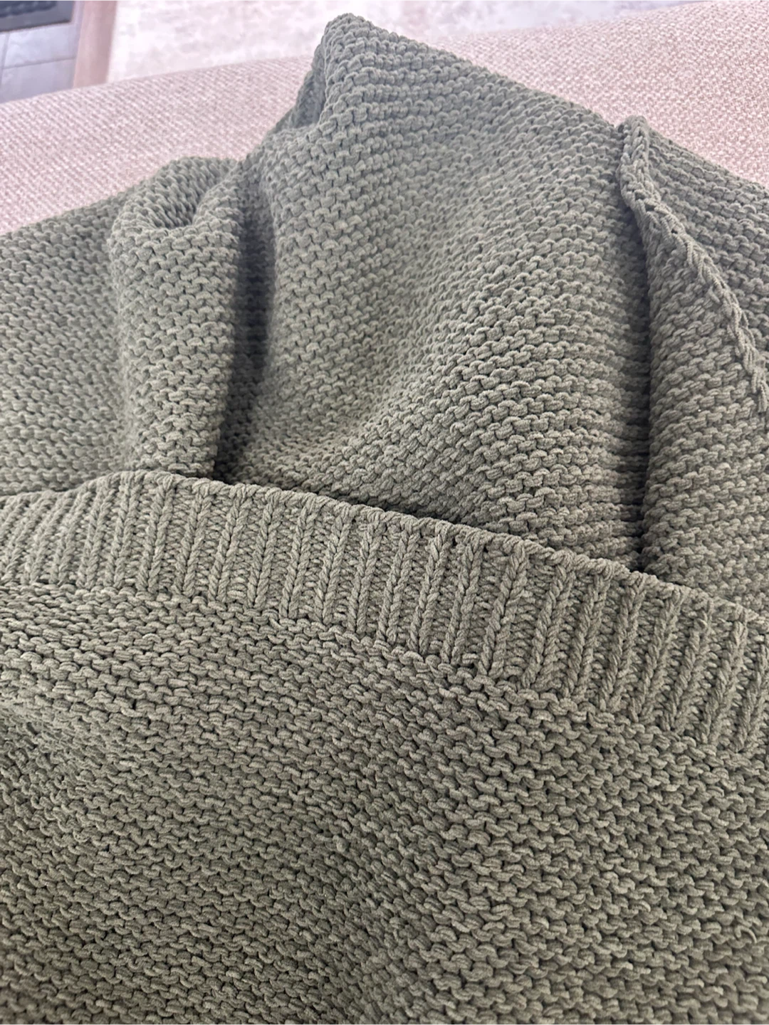 Bouclair Green Knit Throw Blanket - photo 2