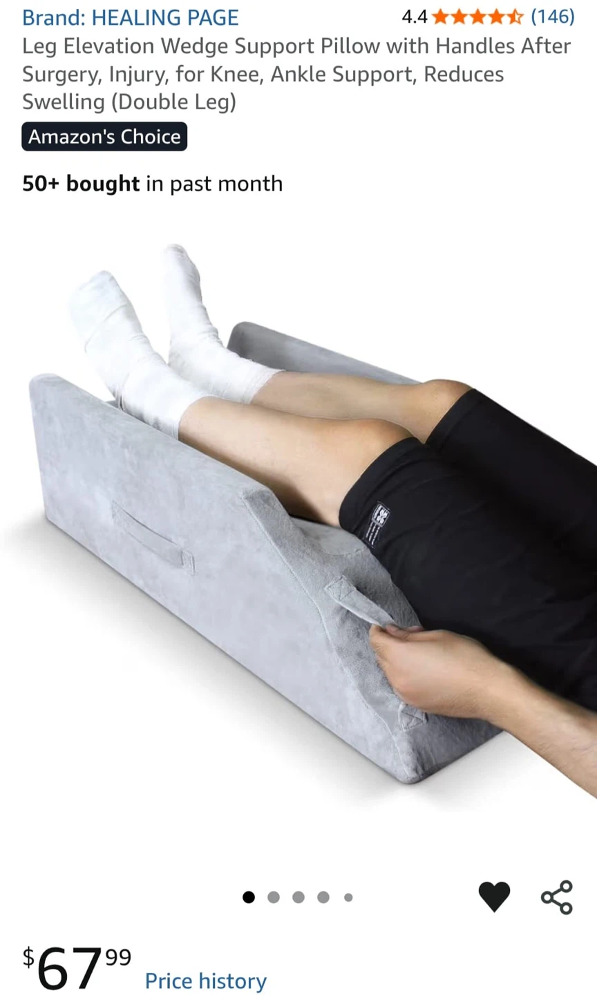 HEALING PAGE Leg Elevation Wedge Support Pillow