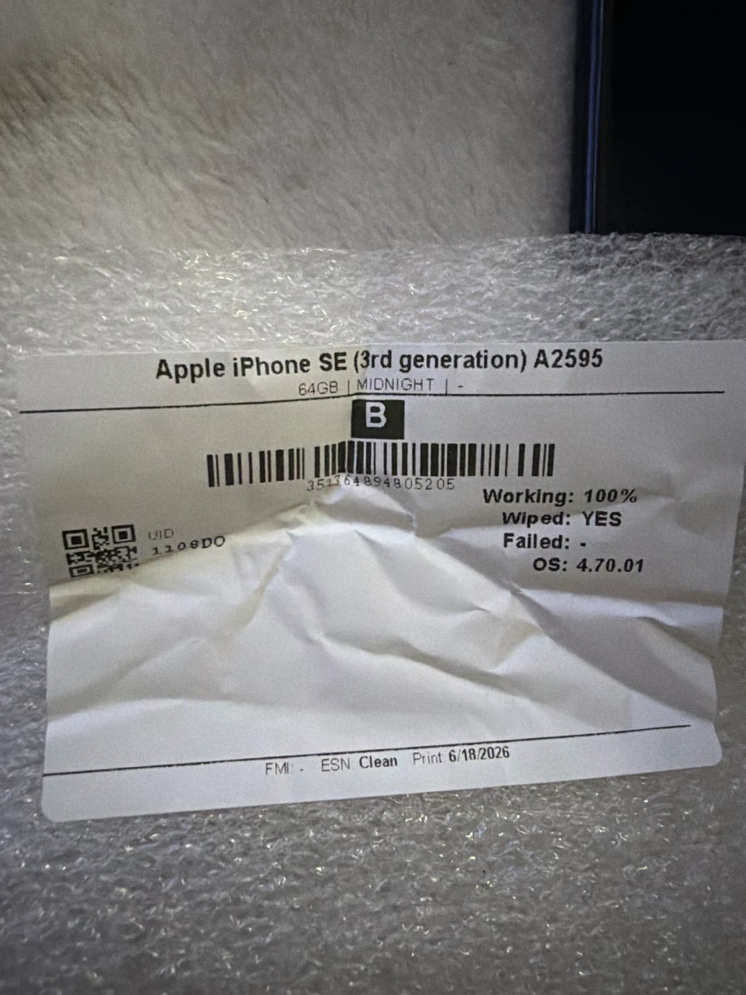 Apple iPhone SE (3rd generation) 64GB - Midnight - photo 3