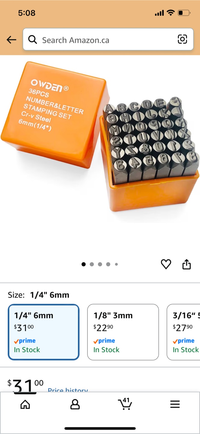 OWDEN 36 Pcs Number & Letter Stamping Set 1/4" 6mm Cr-v Steel - photo 2