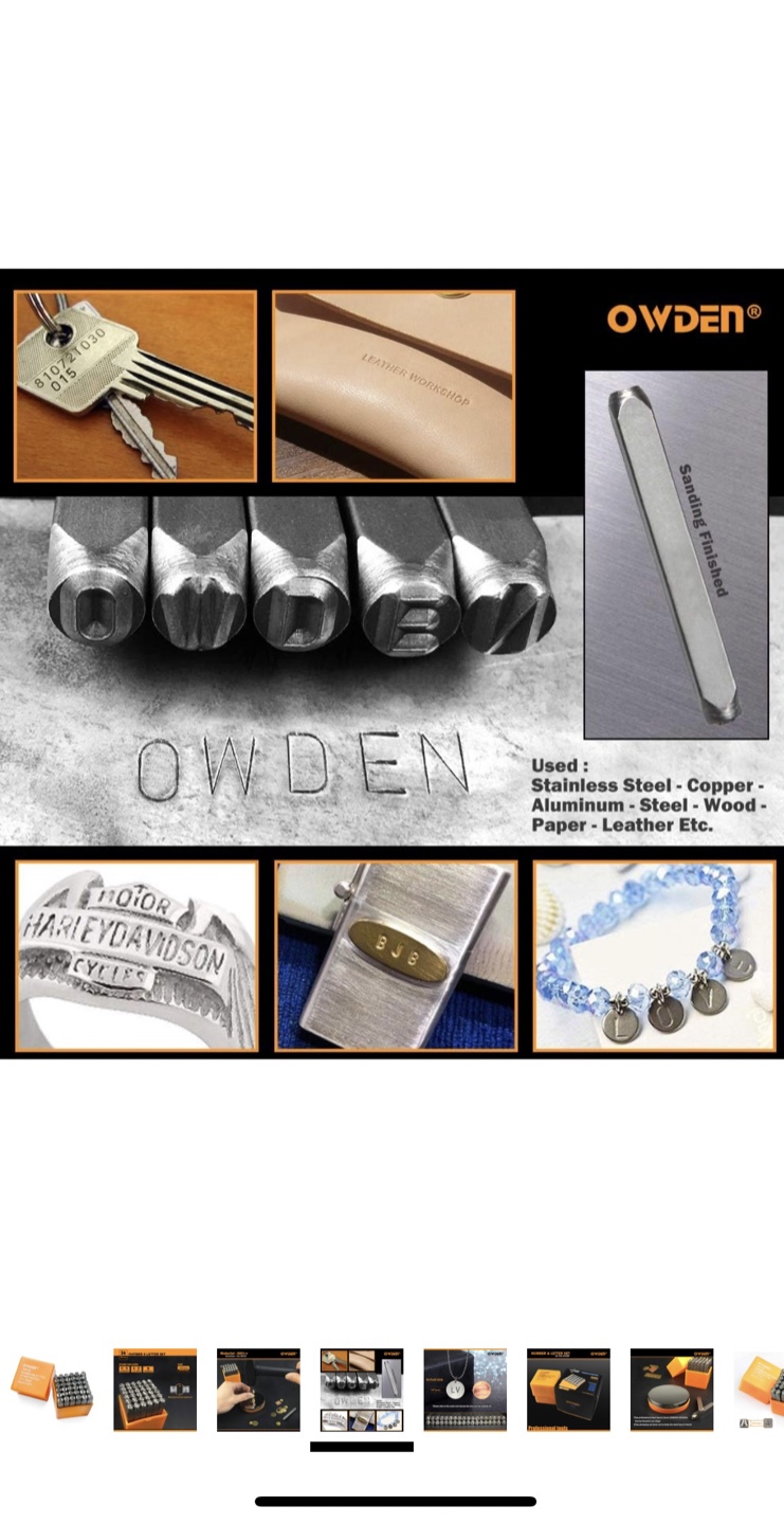 OWDEN 36 Pcs Number & Letter Stamping Set 1/4" 6mm Cr-v Steel - photo 5
