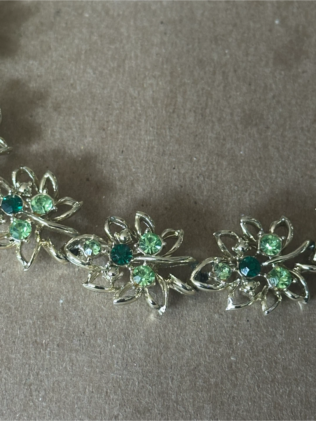 Vintage uranium glass rhinestone necklace - photo 3