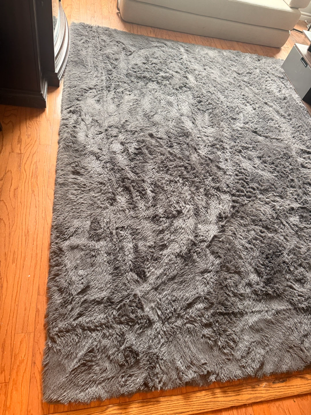 Large Grey Shag Area Rug – Super Soft Plush Rug - New - photo 3