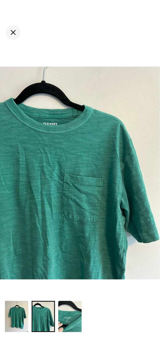 Old Navy Green Garment-Dyed Pocket T-Shirt - photo 2