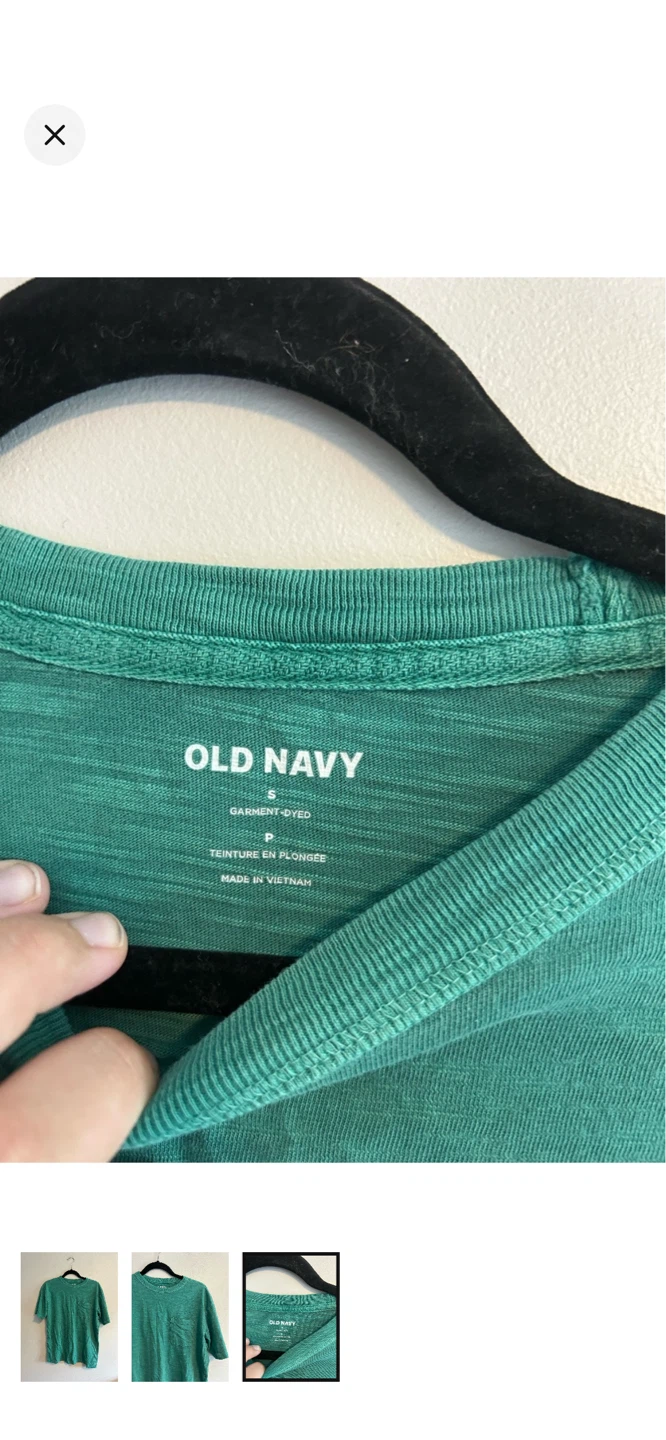 Old Navy Green Garment-Dyed Pocket T-Shirt - photo 3