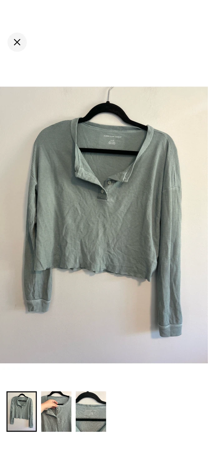 American Eagle Thermal Henley Top - Size S/P