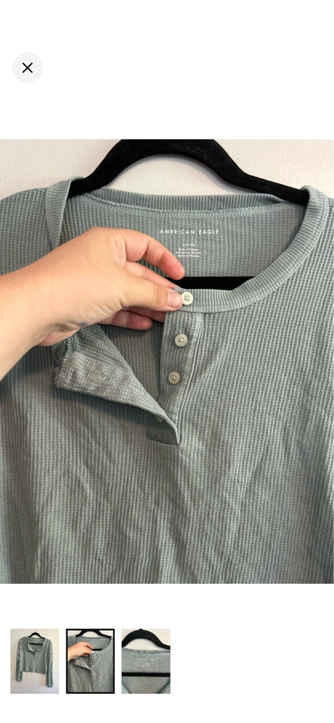 American Eagle Thermal Henley Top - Size S/P - photo 2