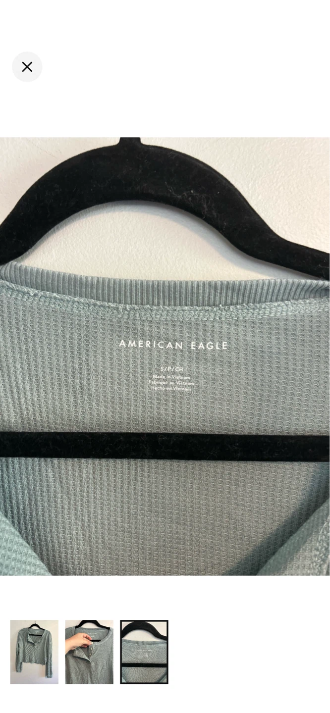 American Eagle Thermal Henley Top - Size S/P - photo 3