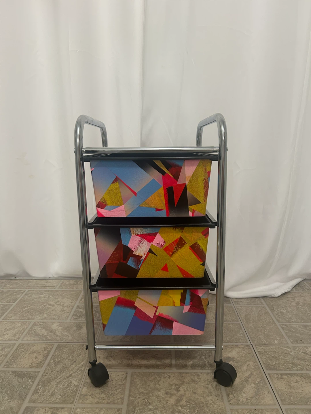 Rolling Storage Cart with 3 Drawers
