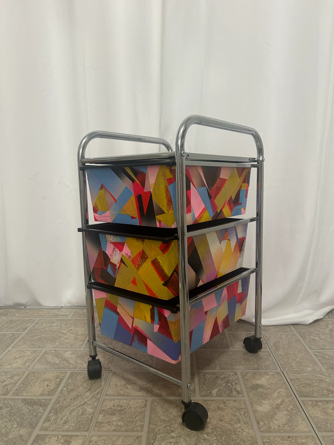 Rolling Storage Cart with 3 Drawers - photo 2