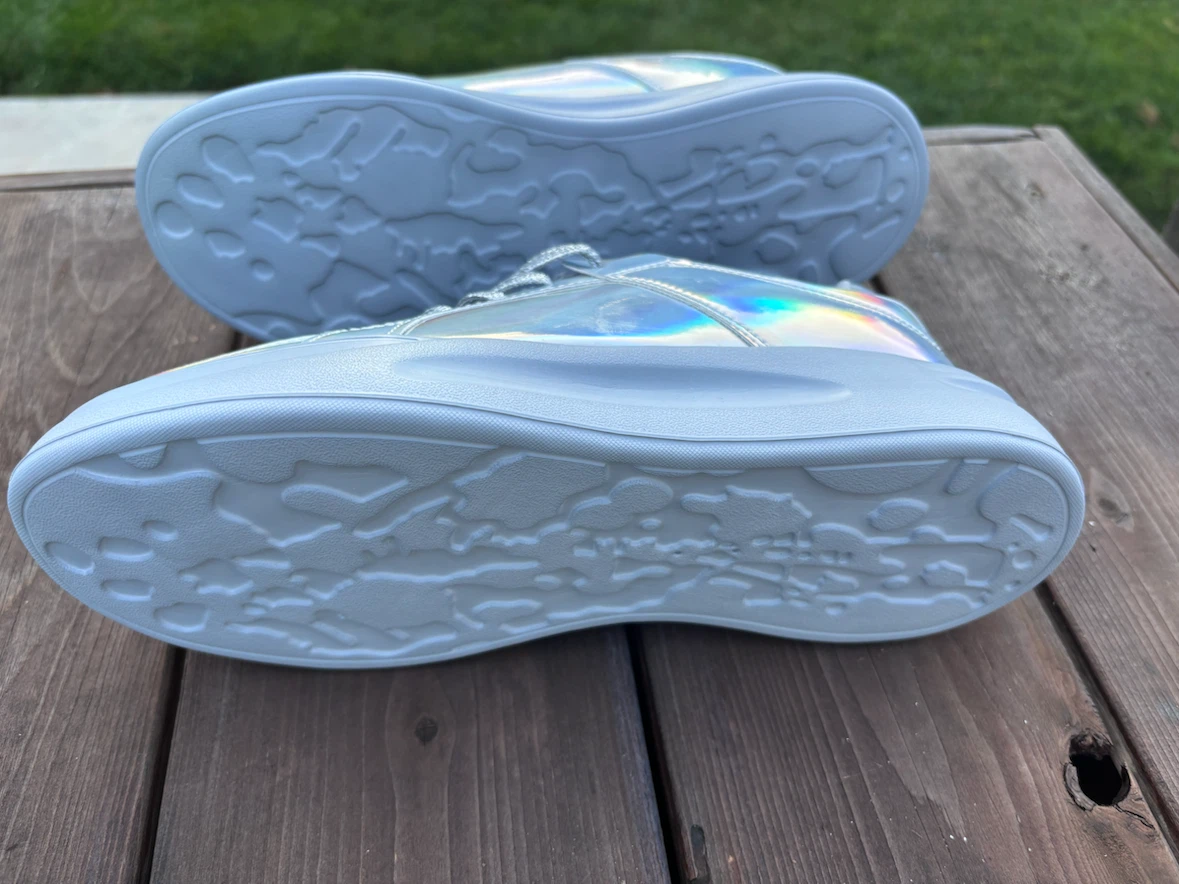 Silver Holographic Platform Sneakers Size 39 - photo 2