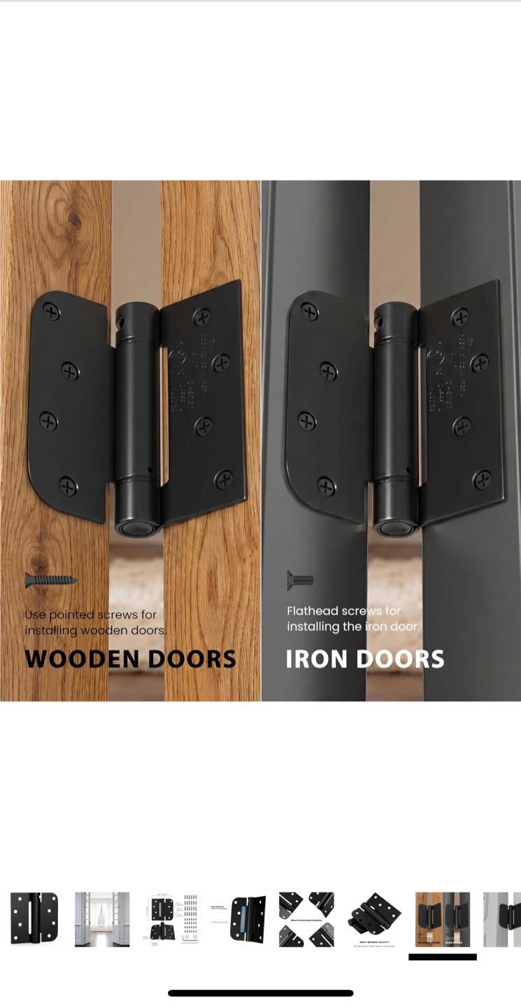 2 Pack Black Self-Closing Door Hinges - photo 3