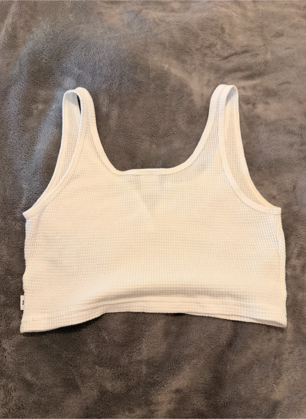 Tna White Waffle Knit Crop Tank Top - photo 2