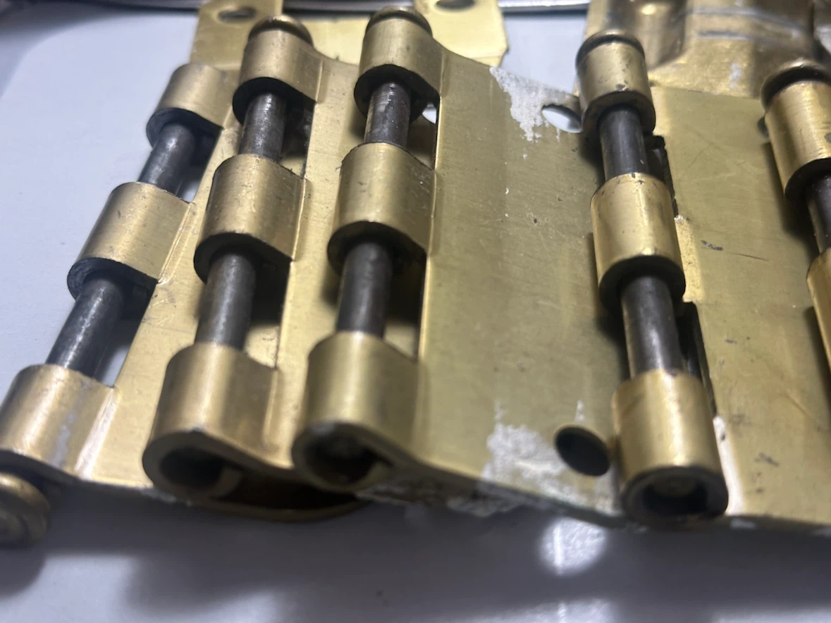 Vintage Lawrence Solid Brass Door Hinges & Strike Plates Lot - photo 2