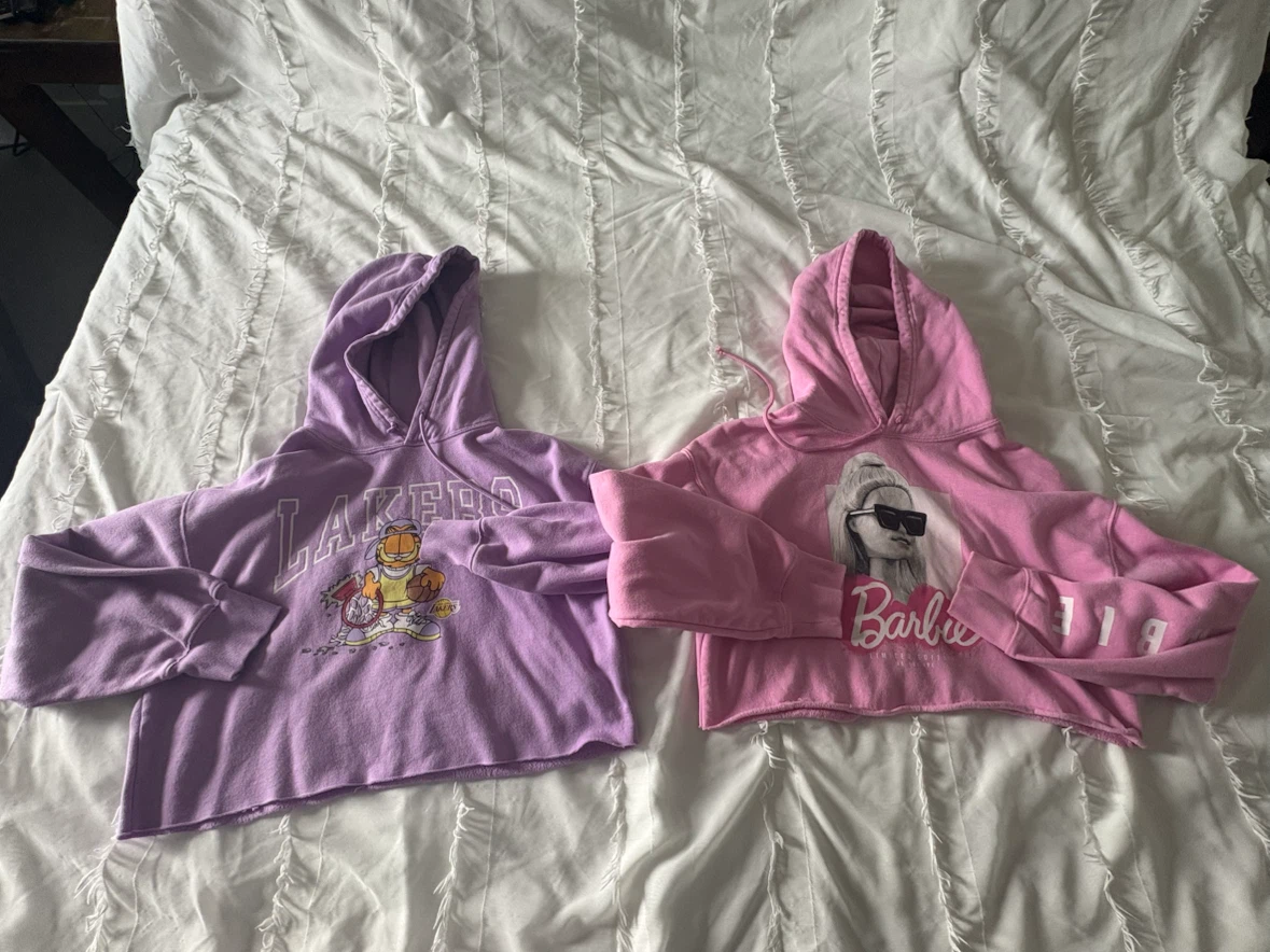 Hoodies - Purple Garfield & Pink Barbie